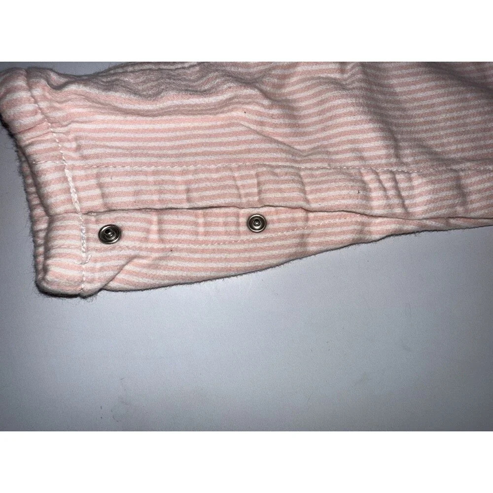 Baby B'gosh Pink Hickory Stripe Bib Overalls 18 Months Snap Crotch Cotton